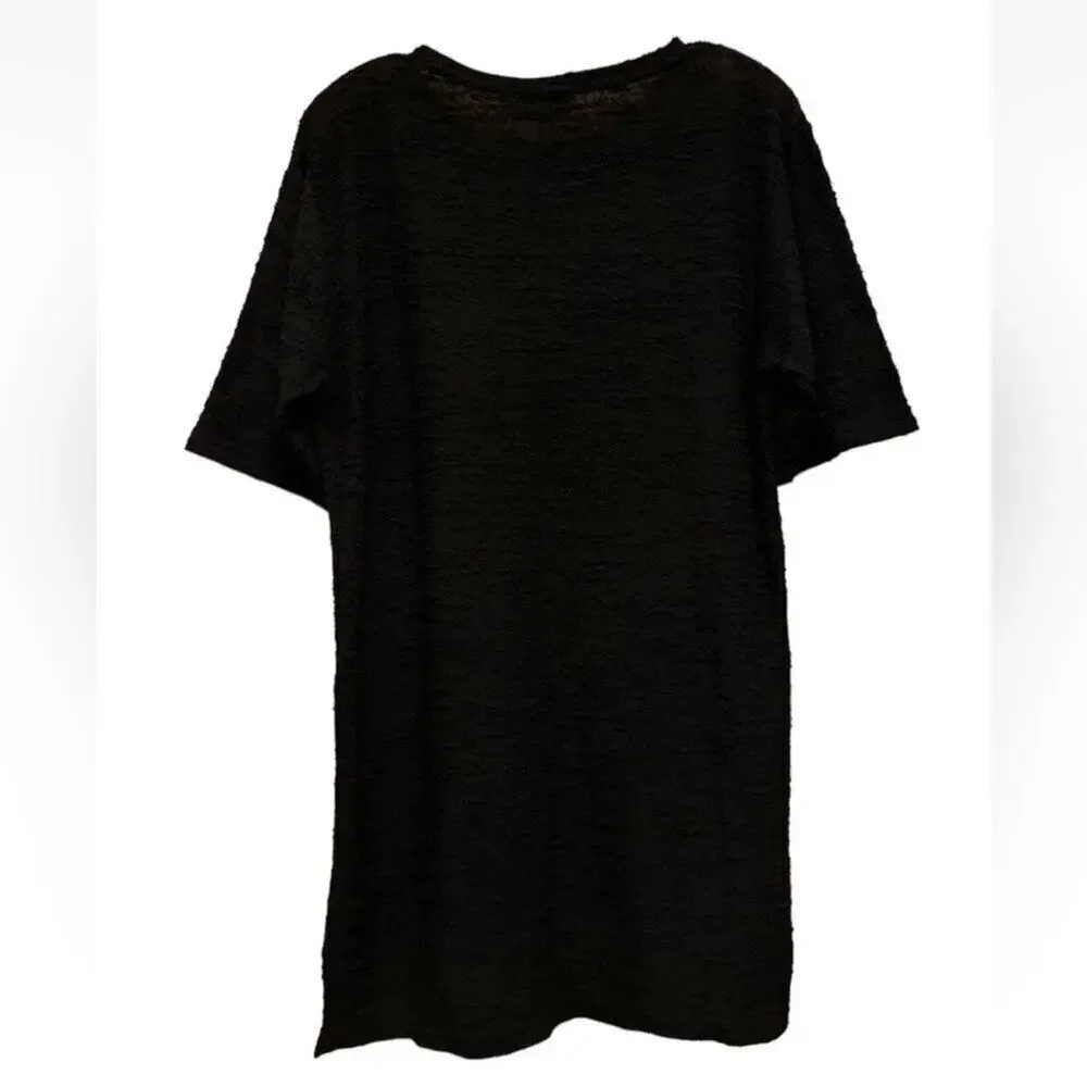 KEEPING NY EVERYWHERE KNYEW Shirt Mens Large Black Textured Designer Tee